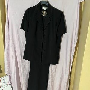 Le Suit Black Jacket with Leopard Print Lining